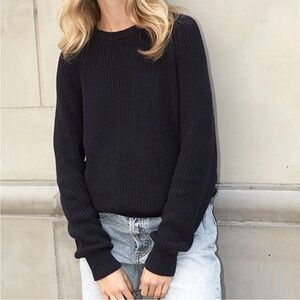 Brandy Melville Black Ribbed Crewneck Sweater
